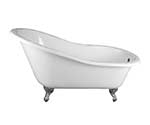 Barclay Grayson slipper style cast iron clawfoot tub, shown in white