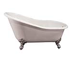 Barclay Halifax slipper style cast iron clawfoot tub, shown in white