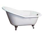 Barclay Icarus slipper style cast iron clawfoot tub, shown in white
