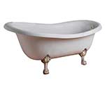 Barclay Kirkland slipper style cast iron clawfoot tub, shown in white