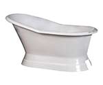 Barclay Leonardo slipper style cast iron clawfoot tub, shown in white