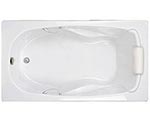 picture of the Swirl-Way Camden jetted tub with spout, shown in white