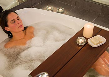 Example of bath bench in use