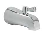 Positive shutoff diverter tub spout
