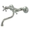 Victorian style wall mounted downspout vessel faucet