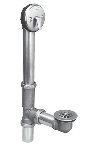 Trip lever style heavy duty brass bathtub drain