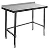 Open base work table with backsplash