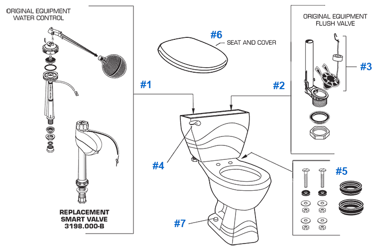Parts diagram for American Standard - Linear series