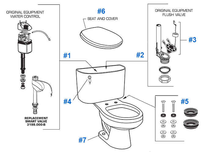 Parts diagram for Cotillion toilets