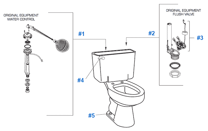 Cadet Series 2616 toilet repair parts diagram