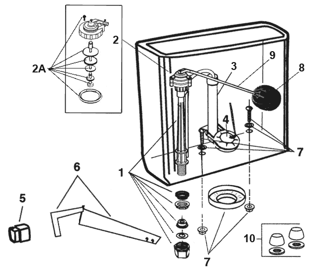 Tosca series toilet repair parts by Eljer