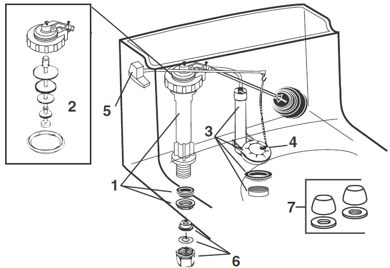 Repair parts for the Vail toilet - #081-1705