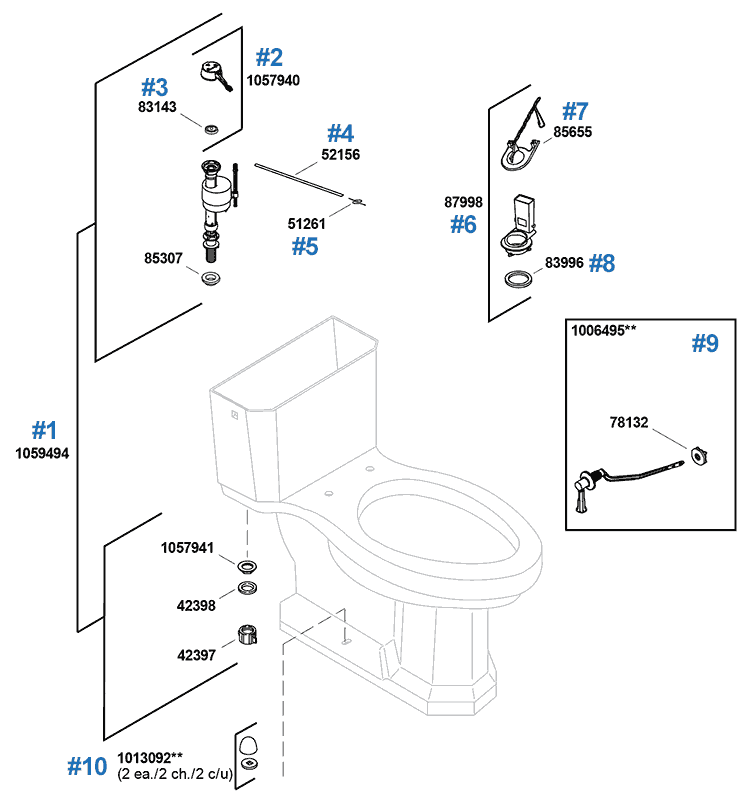 Kathryn one-piece toilet parts by Kohler