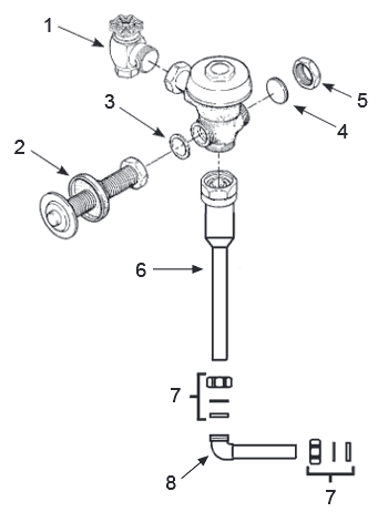Sloan concealed urinal parts for model 613