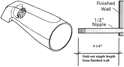 Front end threaded tub spout