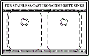 image of the side to side sink rail installation