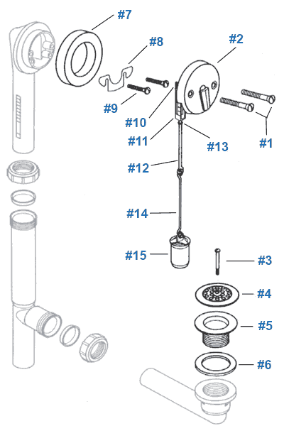 Trip Lever Waste and Overflow Assembly